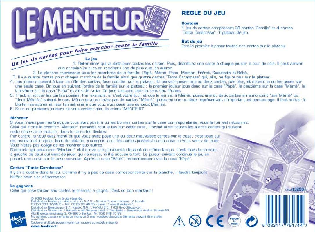 Notice HASBRO JEU LE MENTEUR microordinateur portable Trouver une solution à un problème